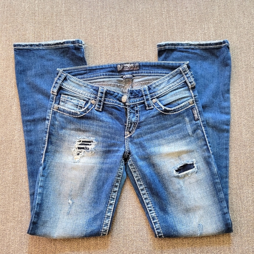 Silver women's jeans
